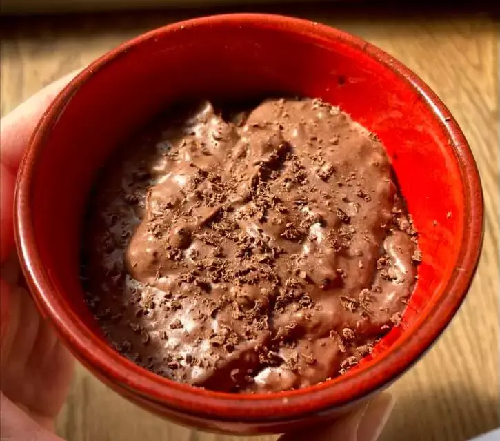 Mousse de chocolate con leche de coco
